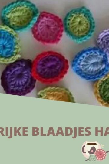 Kleurrijke blaadjes haken 31 Omslagfoto met scheve driehoek met kleurrijke blaadjes