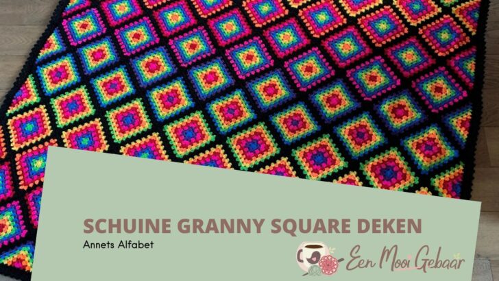 Schuine Granny Square Deken