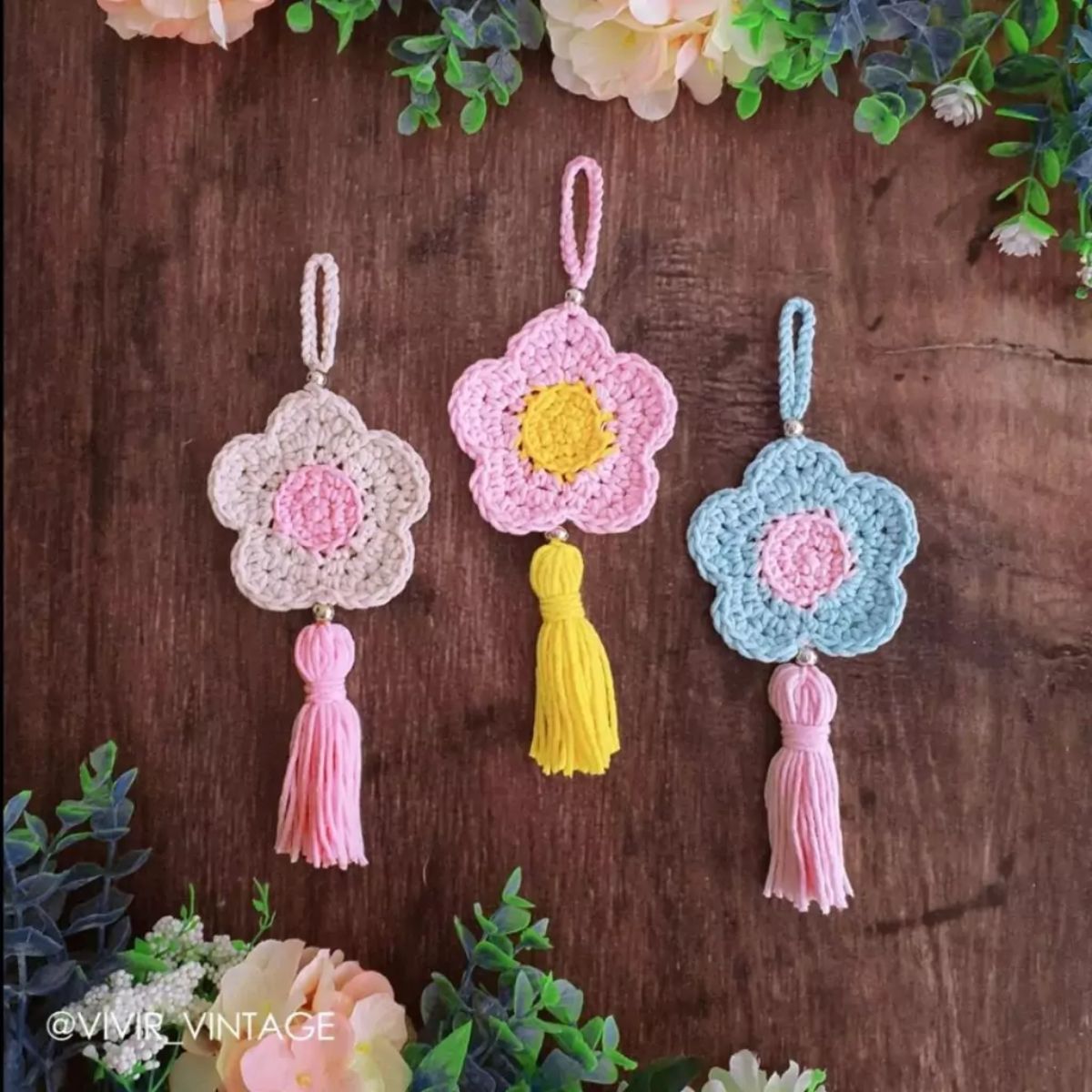 Bloemen Sleutelhanger Haakpatroon