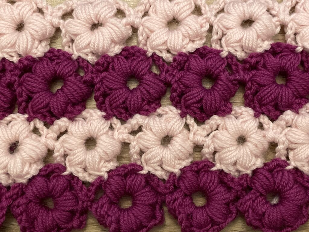 Bloemen puffsteek meer kleuren close up 1