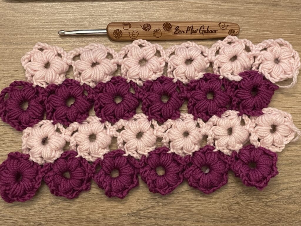 Bloemen puffsteek meer kleuren stap 15