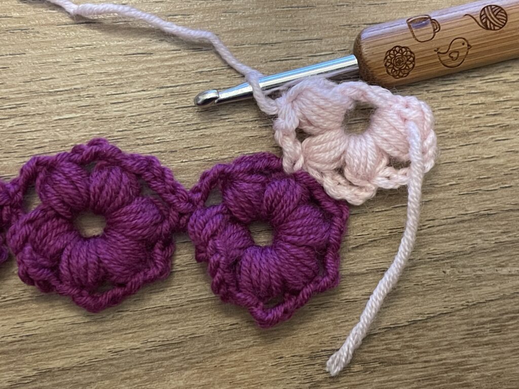 Bloemen puffsteek meer kleuren stap 7