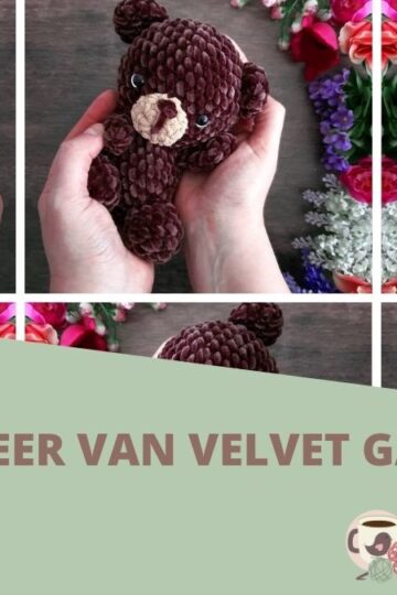 Teddy Beer Haken met Velvet Garen 146 Teddy-Beer-van-Velvet-Garen-Vivir-Vintage-Omslagfoto