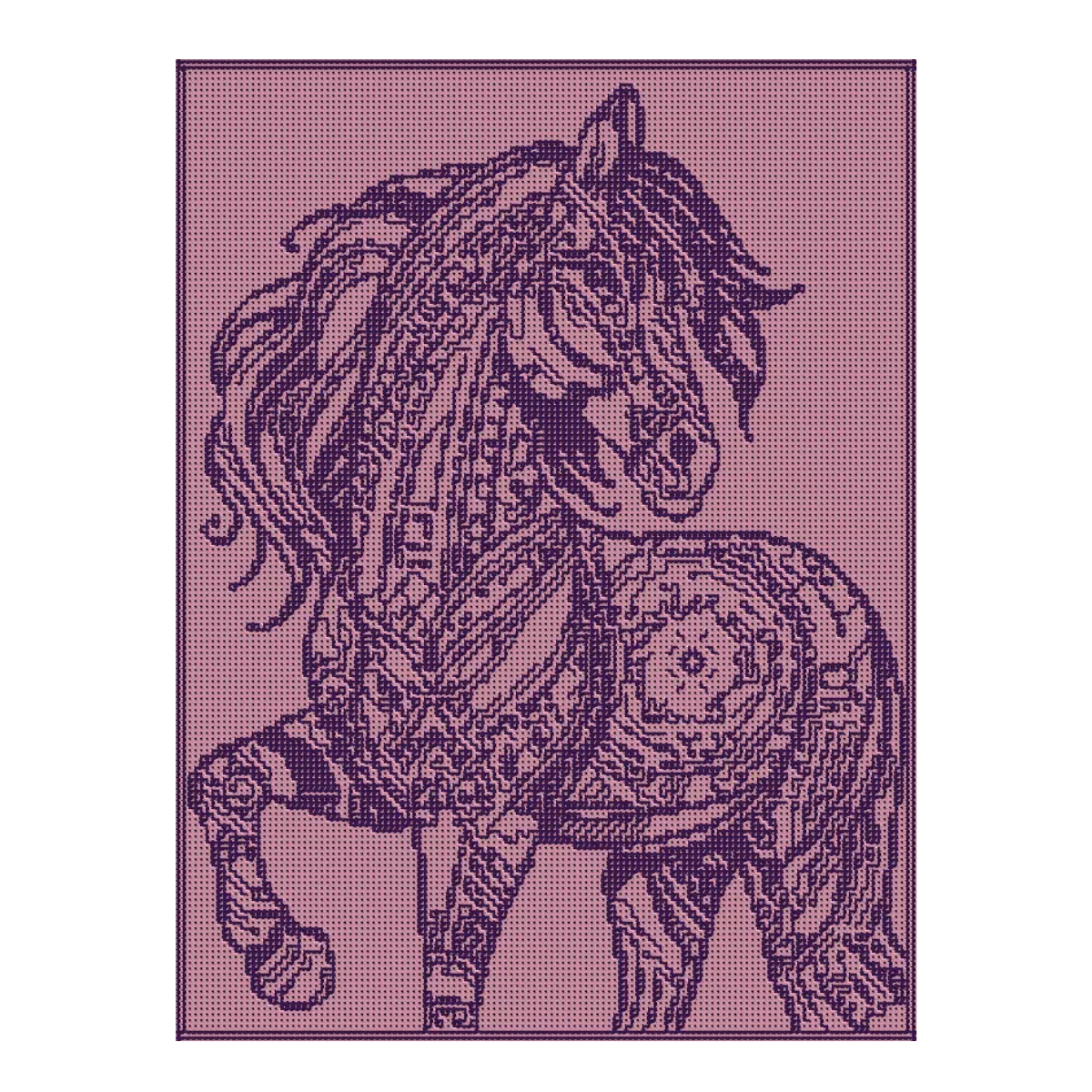 Nederlands haakpatroon paarden deken - Noble Stallion - Sonja Nube