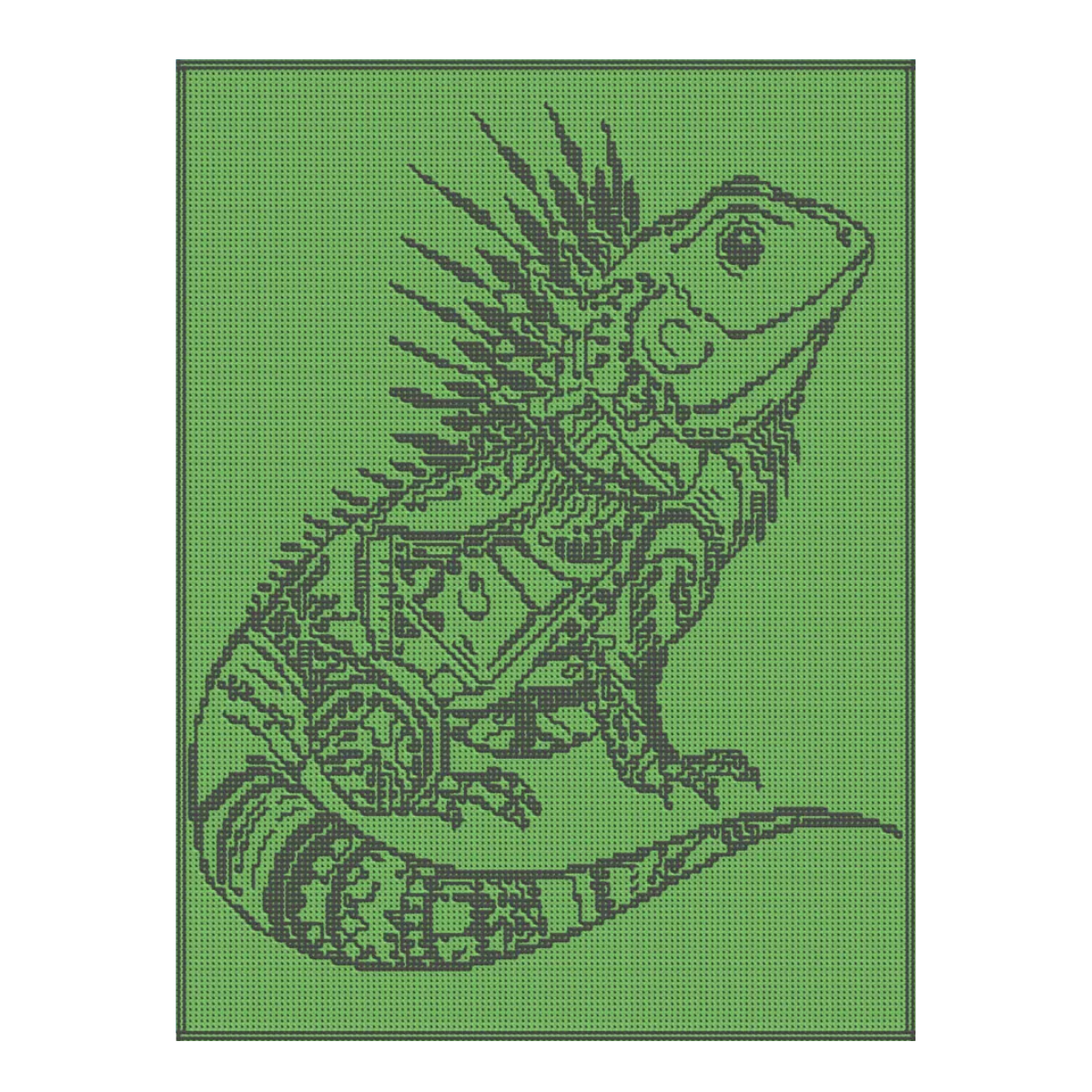 Nederlands haakpatroon leguanen deken - Tropical Iguana - Sonja Nube
