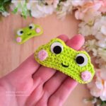 Kikker Haarclipje 201 Gratis haakpatroon Kikker Haarclipje - Accessoires, Haarclipje - haaknaald 2.25 mm