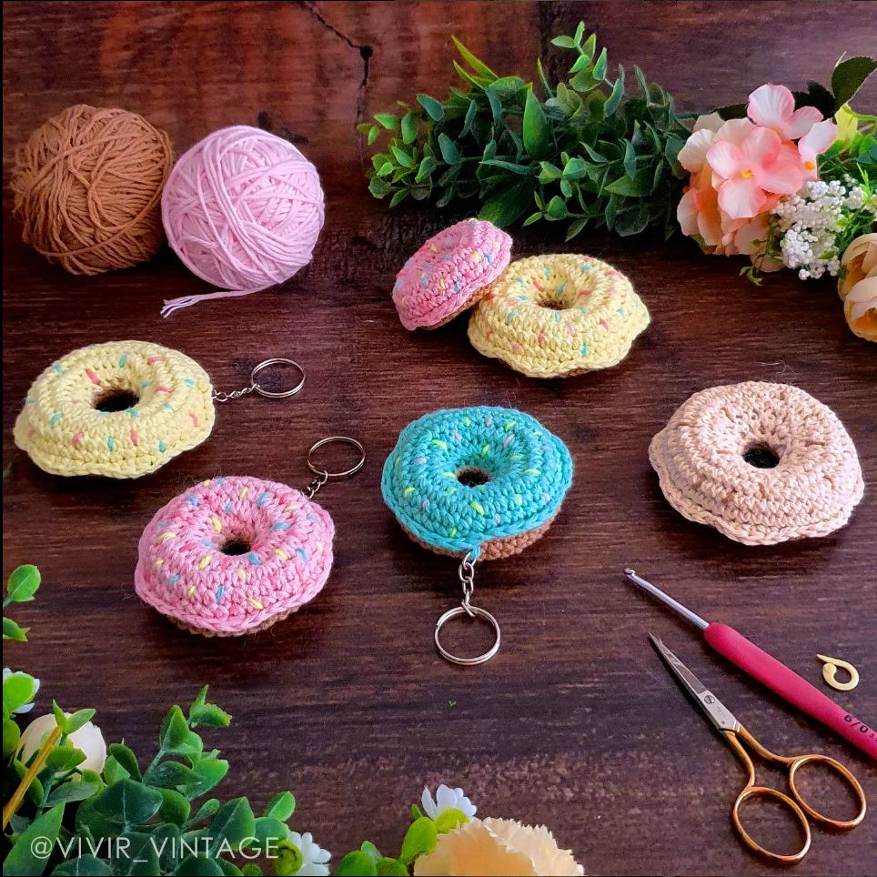 Donut Sleutelhanger Haken 2 Donut sleutelhanger