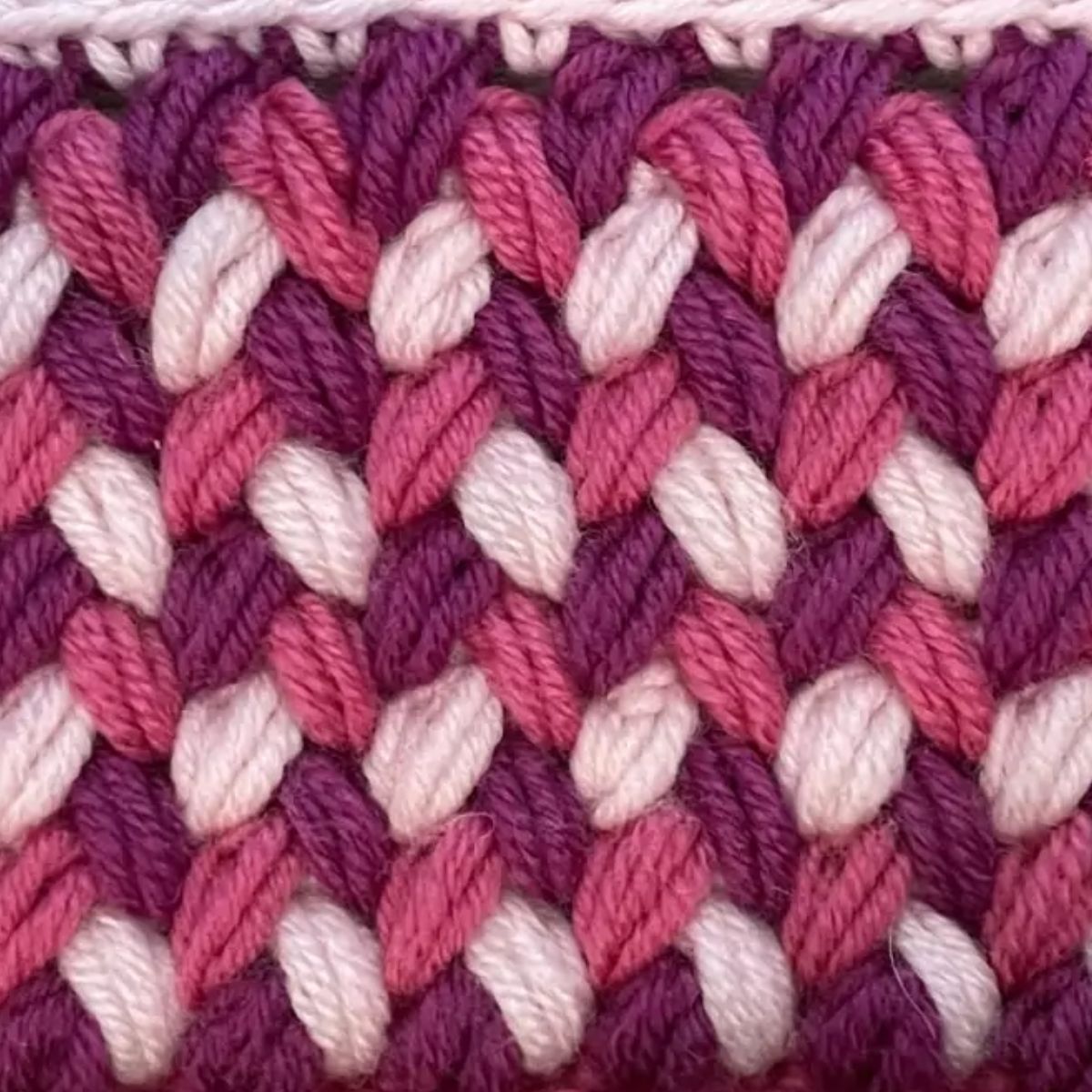 Zigzag puffsteek haken