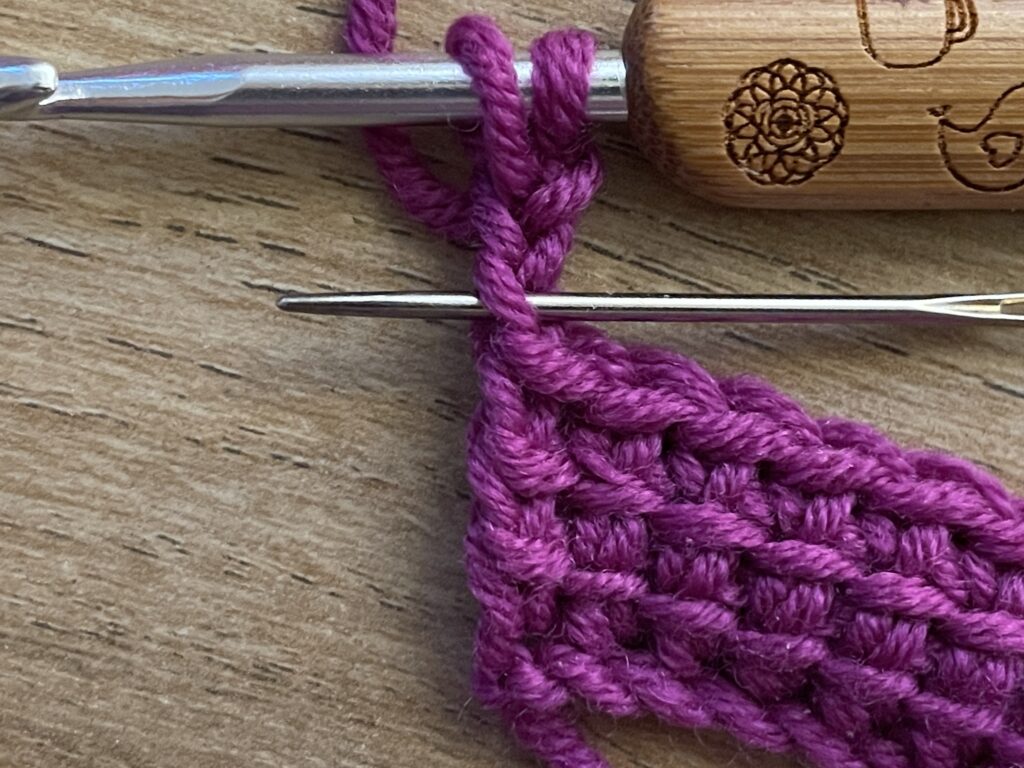 Gekoppelde dubbelstokjes stap 18