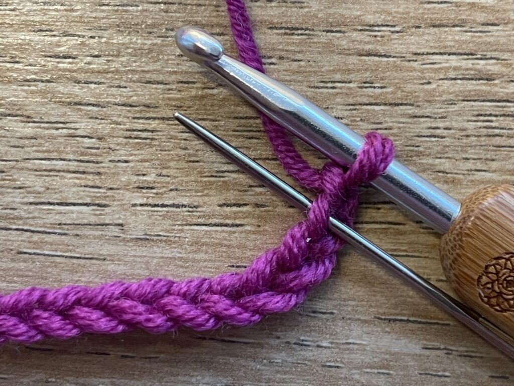 Gekoppelde dubbelstokjes stap 2