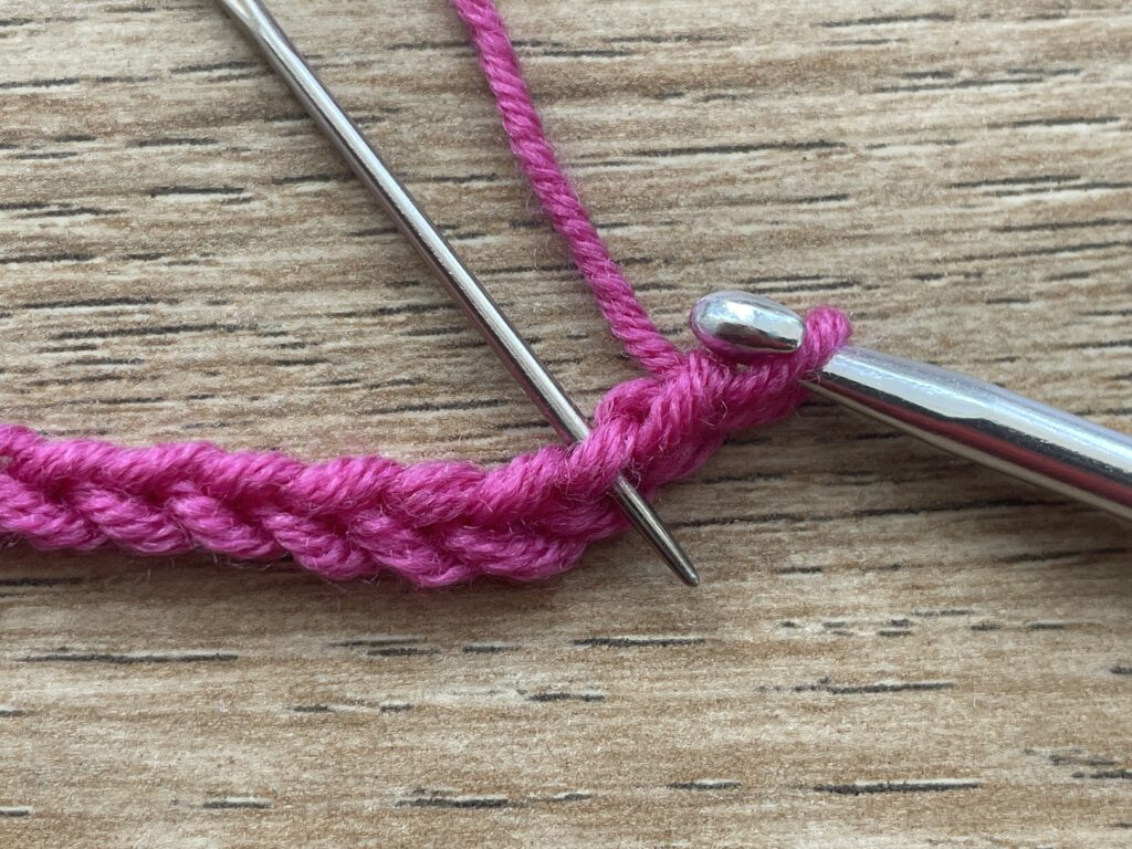 Mossteek haken 7 Mossteek stap 2