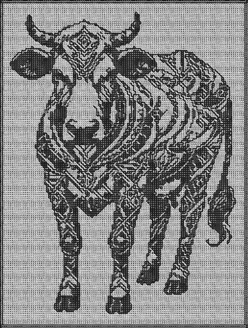 Nederlands Haakpatroon koeien deken - Cow Of Open Fields - Sonja Nube 1 koeien deken