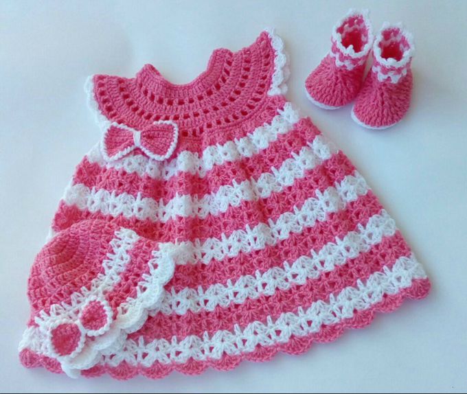Roze Baby Jurk Haakpatroon 1