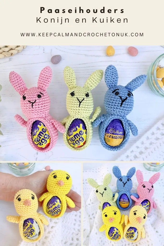 Paaseihouders Konijn en Kuiken