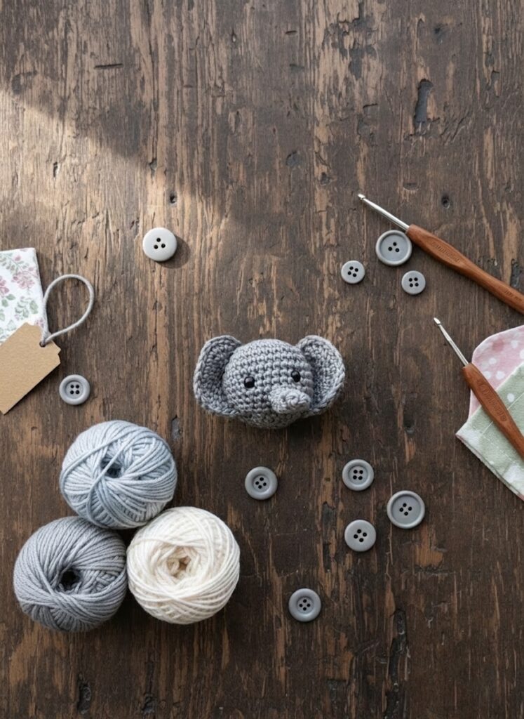 Olifant Sleutelhanger 2 Olifant pipizzuella crochet 1