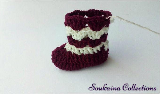 Gratis haakpatroon Babyslofjes Sara 10 Sara Baby Slofjes Soukaina 5