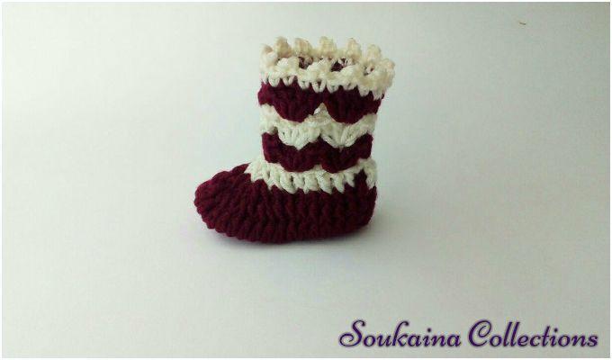 Gratis haakpatroon Babyslofjes Sara 11 Sara Baby Slofjes Soukaina 6