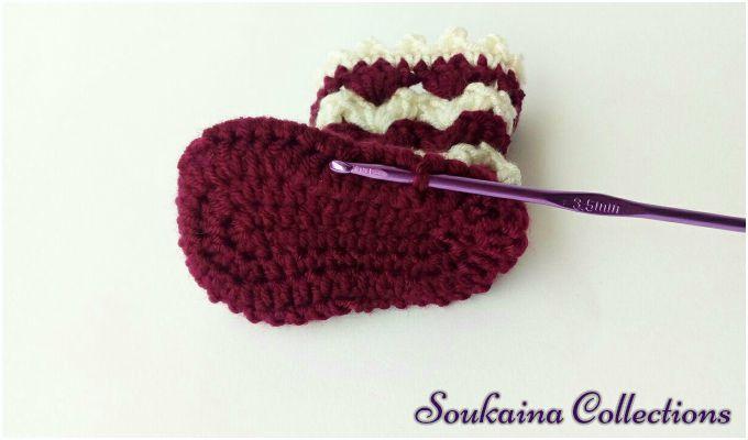 Gratis haakpatroon Babyslofjes Sara 12 Sara Baby Slofjes Soukaina 7