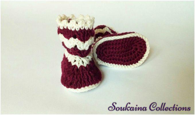 Gratis haakpatroon Babyslofjes Sara 14 Sara Baby Slofjes Soukaina 9