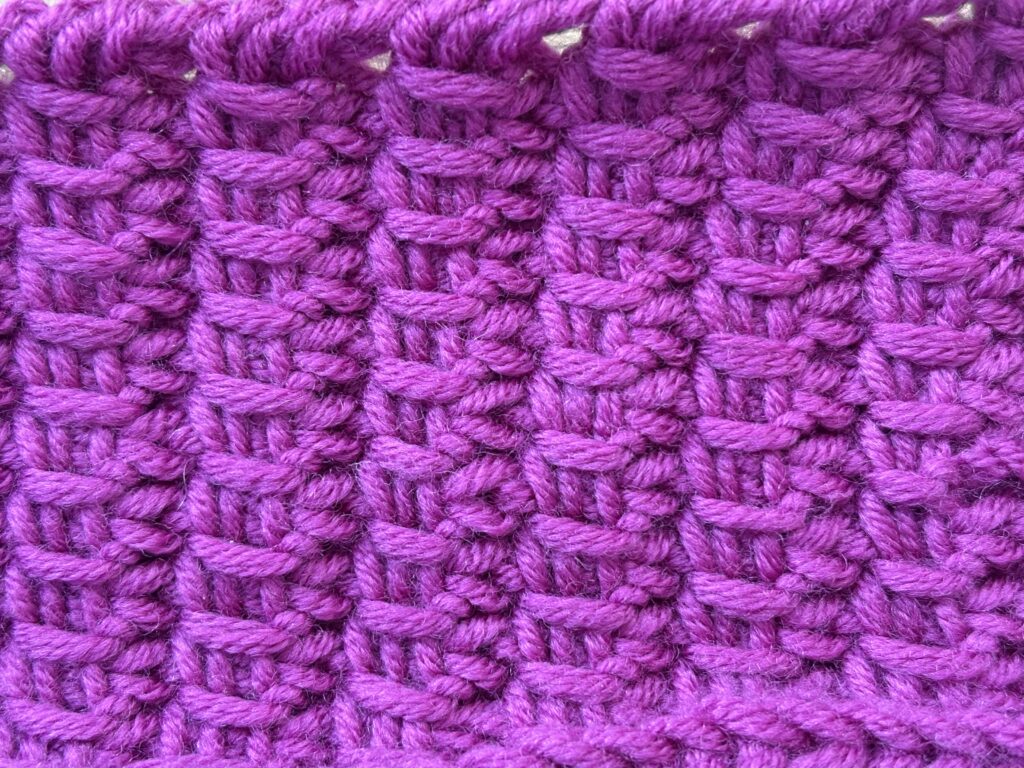 Tunisch entrelac met een twist steek 1 Tunisch entrelac met een twist steek