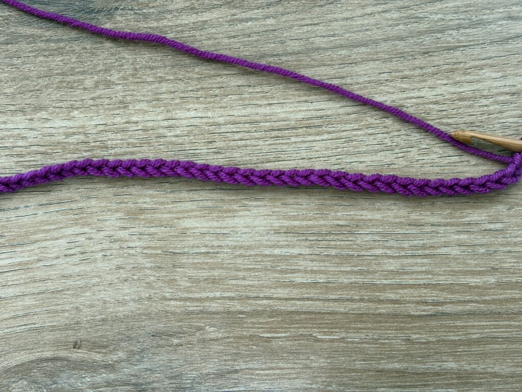 Tunisch entrelac met een twist steek 6 Tunisch Enterlac twist stap 1