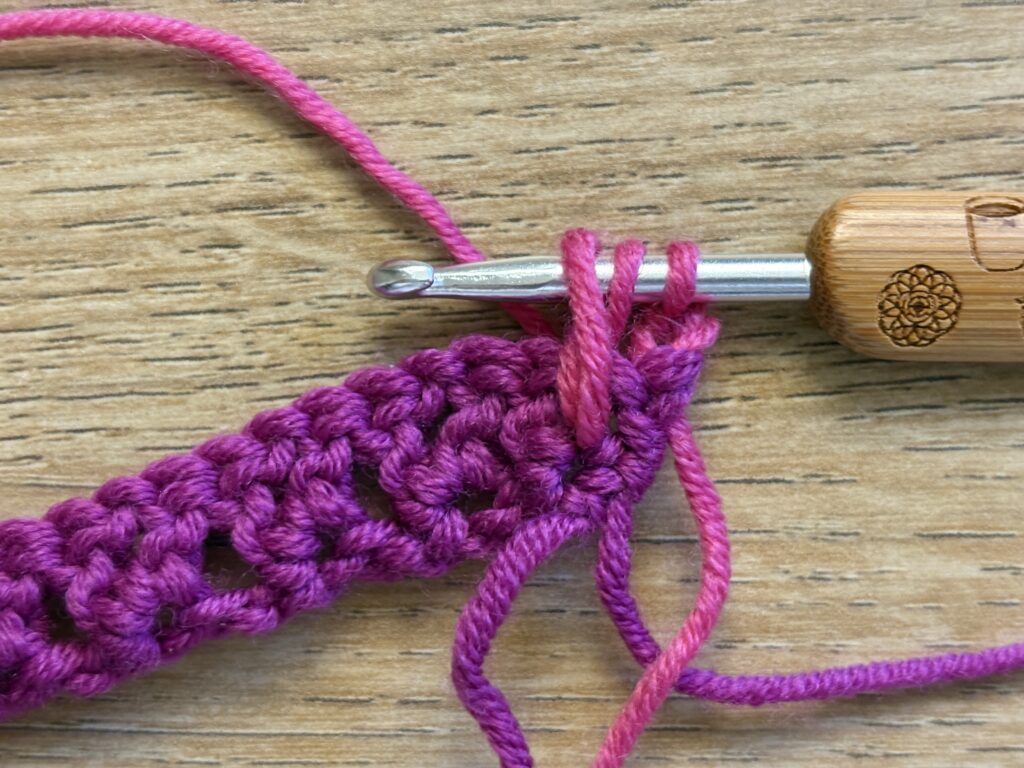 Genestelde V steek stap 13