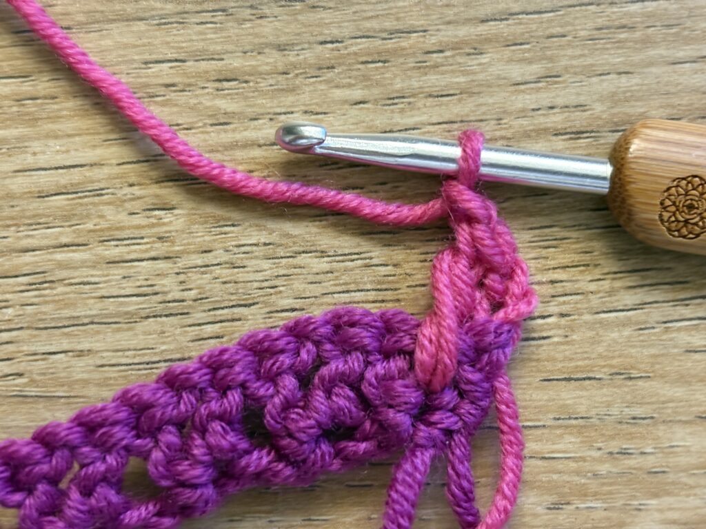 Genestelde V steek stap 15