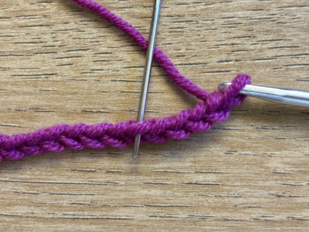 Genestelde V steek stap 2