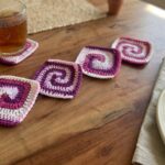Vierkante Spiraal haken 40 Gratis haakpatroon Vierkante Spiraal haken - Onderzetter - Lang Yarns Merino 120 - haaknaald 4 mm