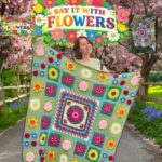 Say it with Flowers - Haakpatroon deel 5 30 Gratis haakpatroon Say it with Flowers - Haakpatroon deel 5 - Deken, Granny Square Dekens - King Cole Big Value DK, King C...
