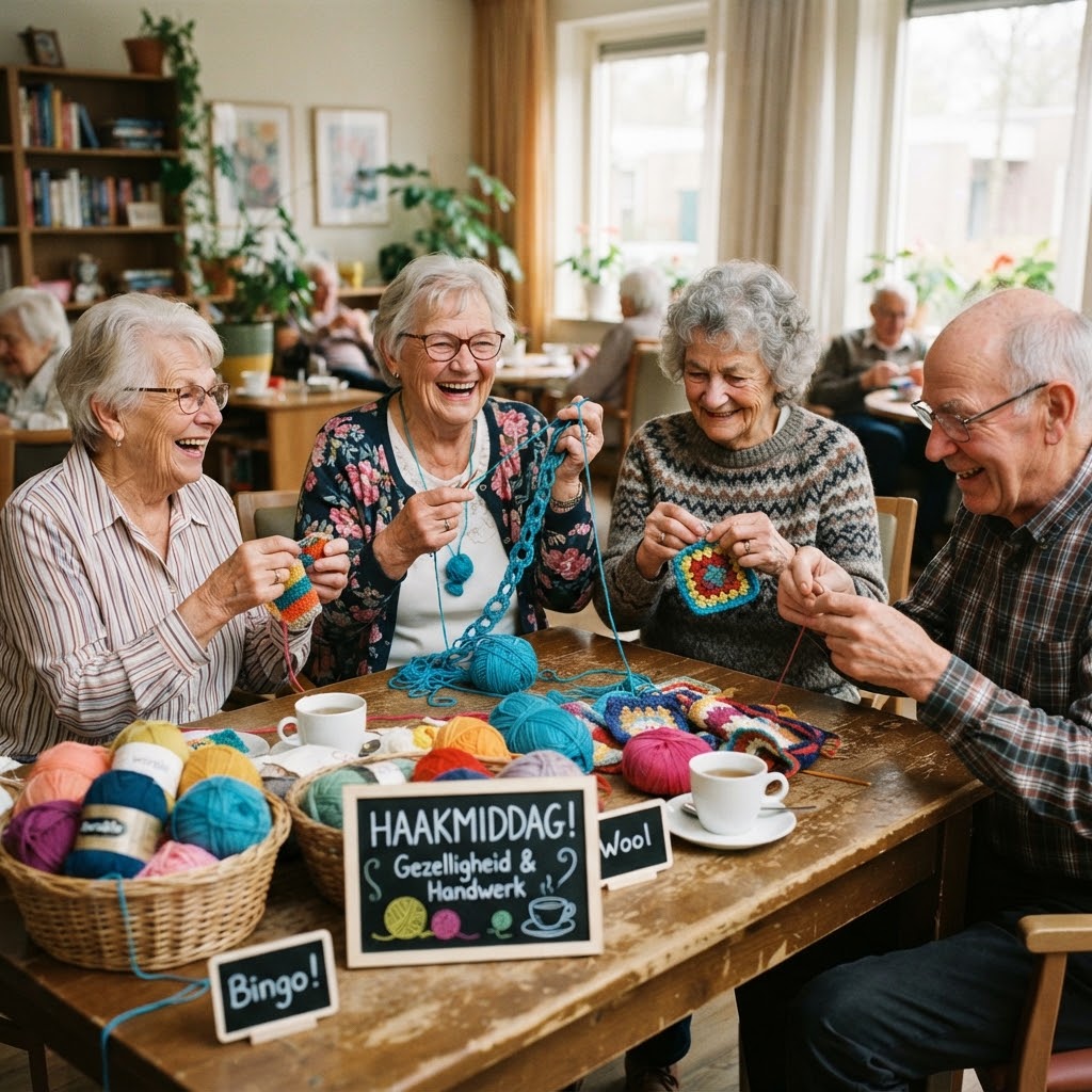 Haken in het verzorgingstehuis: zo organiseer je een haakmiddag